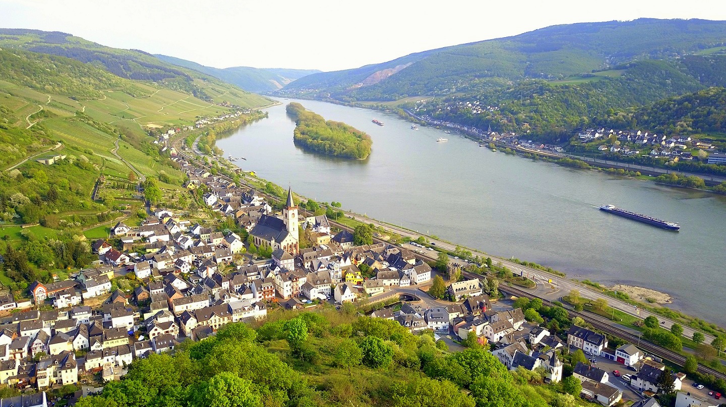 Glückliches Lorch mit Blick von oben: Viele Glücksorte direkt vor unserem Hotel. (Foto: @koffergepackt)